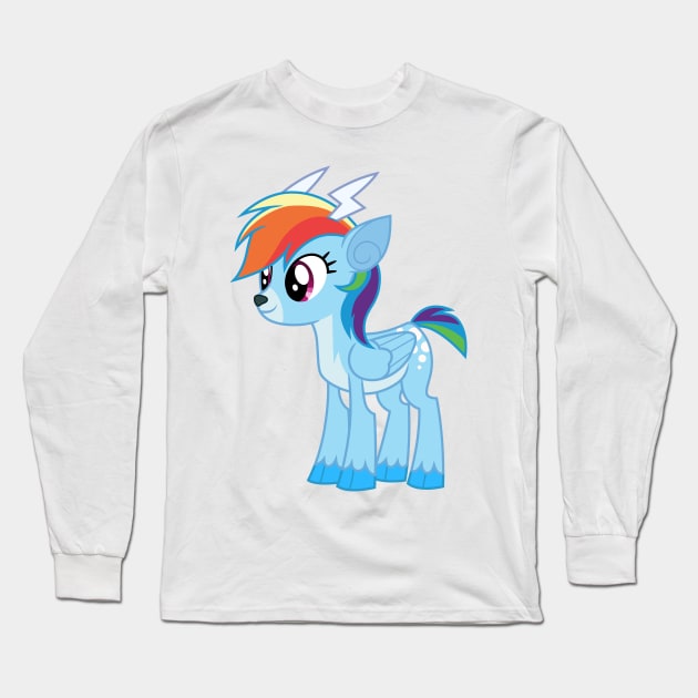 Rainbow Dash the Reindeer Long Sleeve T-Shirt by CloudyGlow